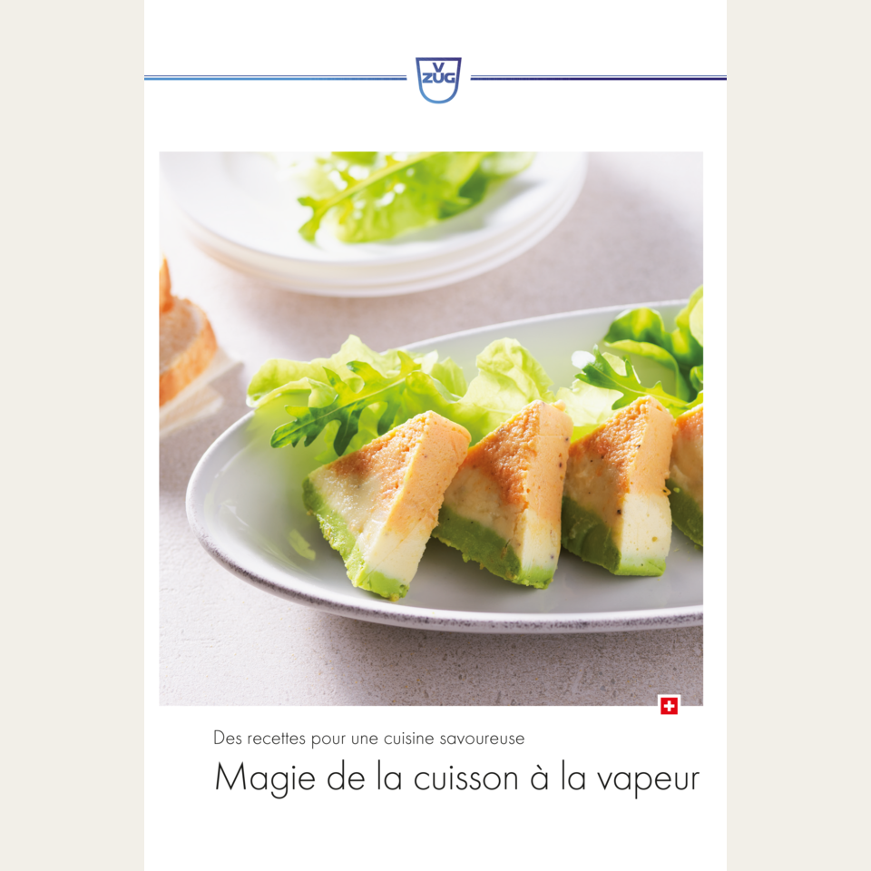 Livre de recettes français 'Magie de la cuisson à la vapeur' (Int.)