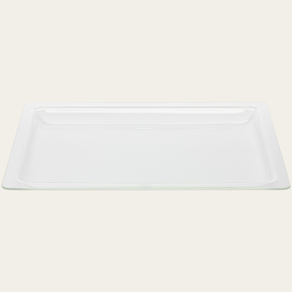 Glass plate hardened, W 430 × D 370 × H 27 mm