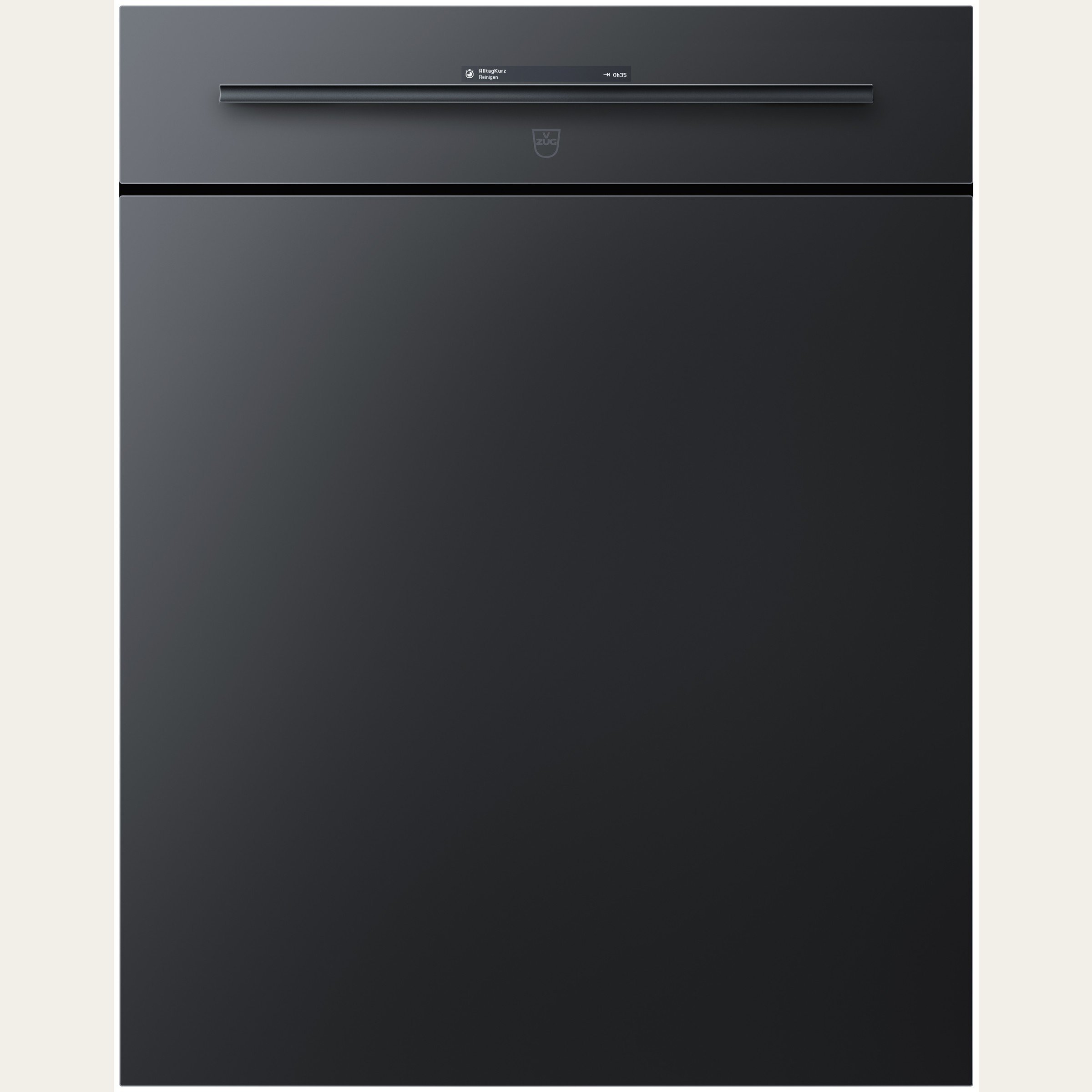 V-ZUG Dishwasher AdoraDish V6000 D, Standard width: 60 cm, Black mirror glass, Handle: Black design handle, V-ZUG-Home, LCD