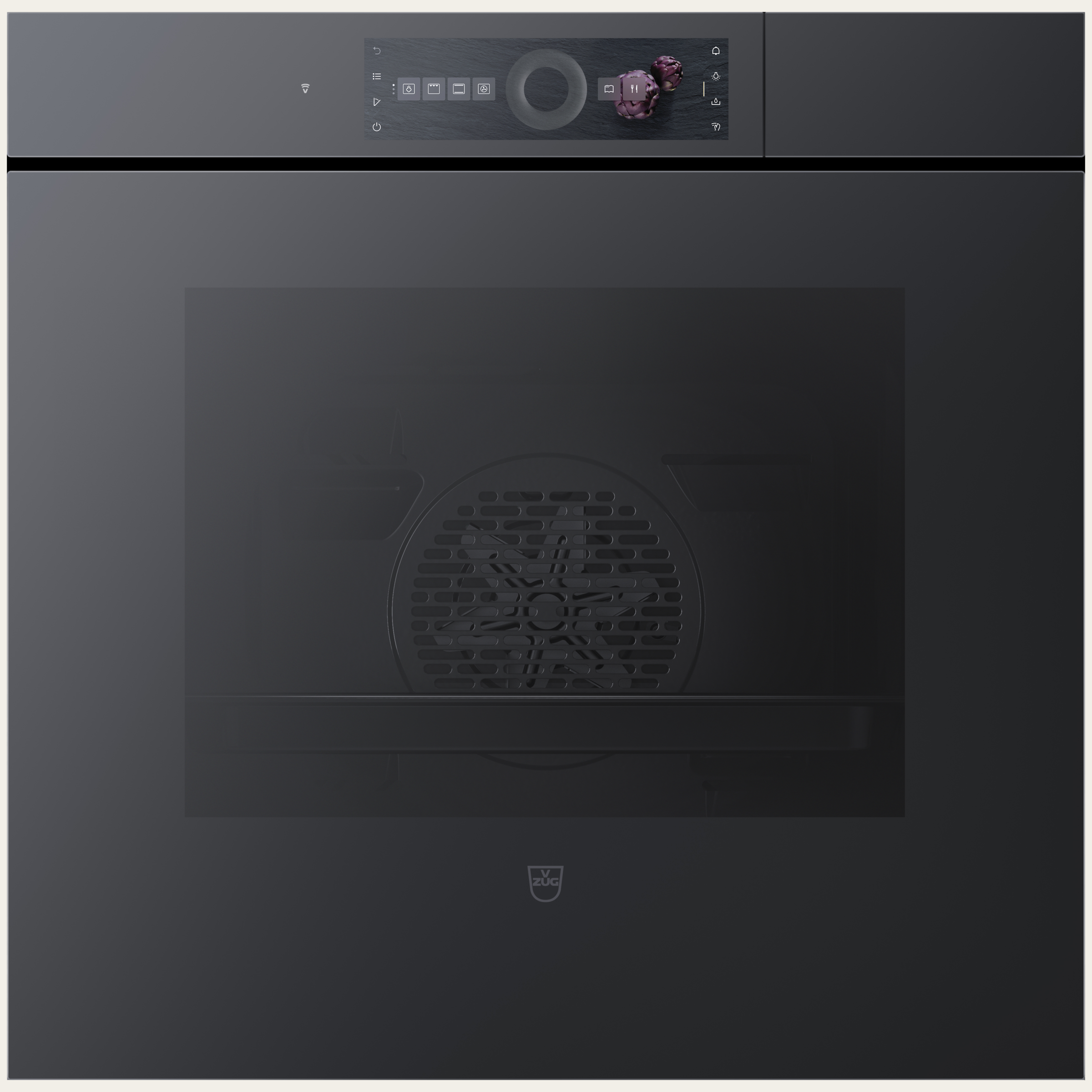 V-ZUG Stoomoven CombairSteamer V6000 60, Breedte: 60 cm, Hoogte: 60 cm, Spiegelglas zwart, Greeploos, Aanraakscherm met CircleSlider-bediening, V-ZUG-Home