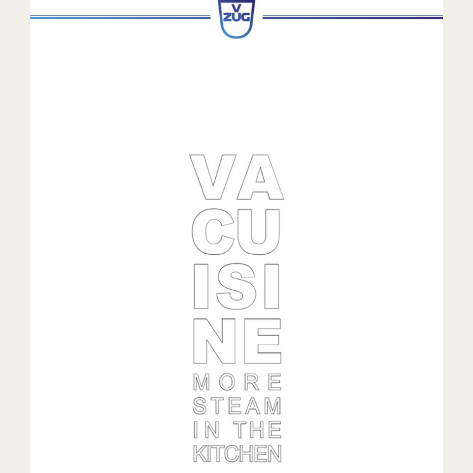 Broschüre Vacuisine 'Mehr Dampf in der Küche' Englisch