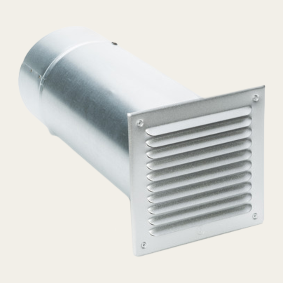 Telescopic wall tube with non-return flap, ø 125 mm