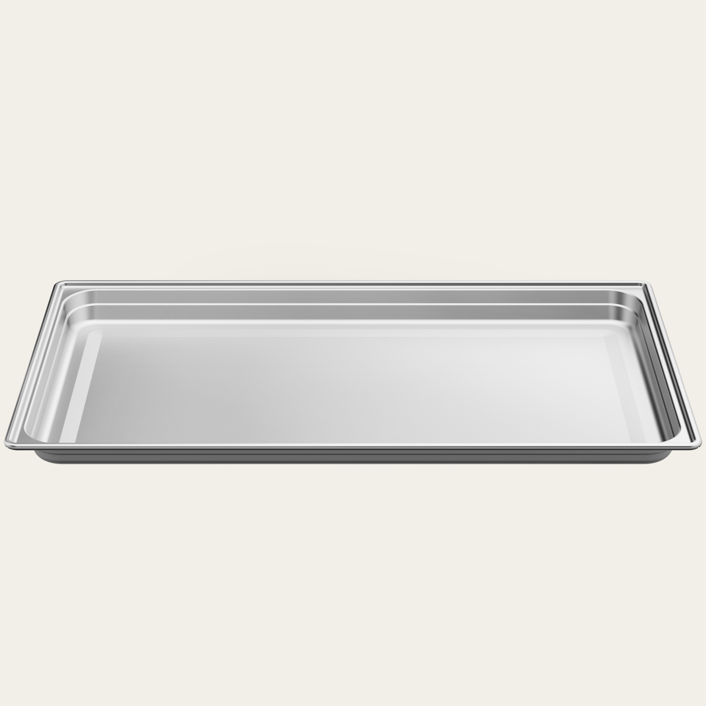Stainless steel tray unperforated, W 629 x D 370 x H 28 mm