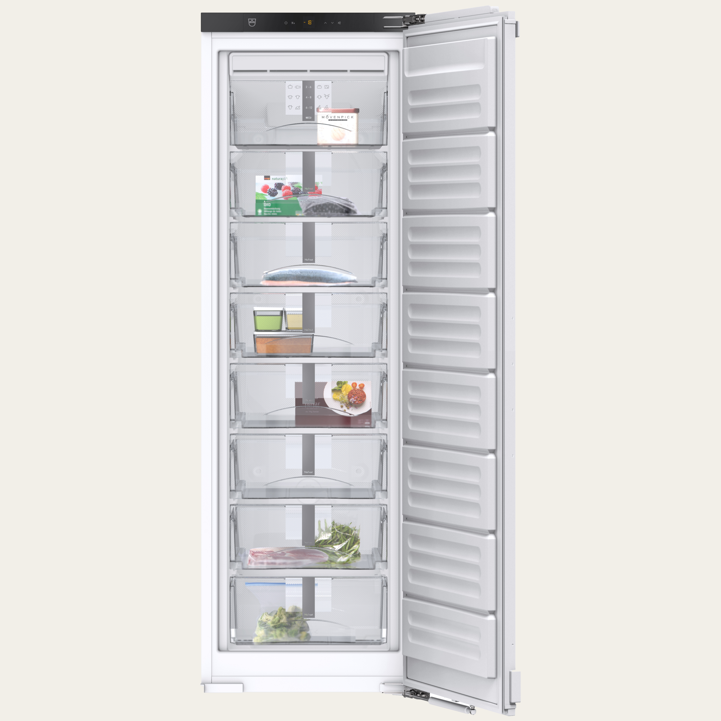 V-ZUG Refrigerator/freezer Iglu 60i, Standard width:60 cm, Standard height: 177.8 cm, Fully integratable, Door hinge: Left, Energy efficiency rating: E, TouchControl, NoFrost