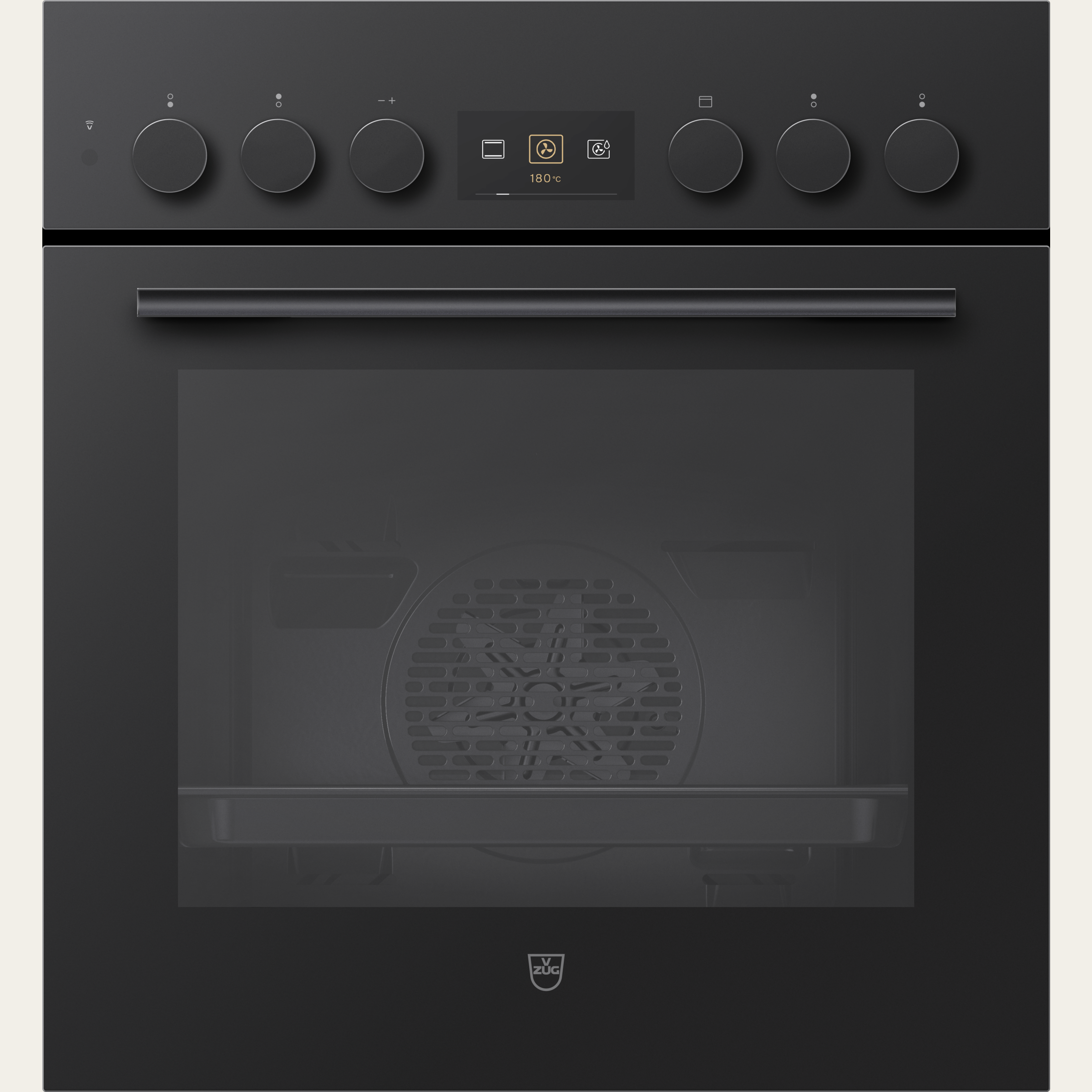 V-ZUG Cooker Combair V600 6UHC, Standard width: 55 cm, Standard height: 60 cm, Nero with glass, Handle: Nero, dial, V-ZUG-Home, TopClean, Number of controllable cooking zones: 4, 400V