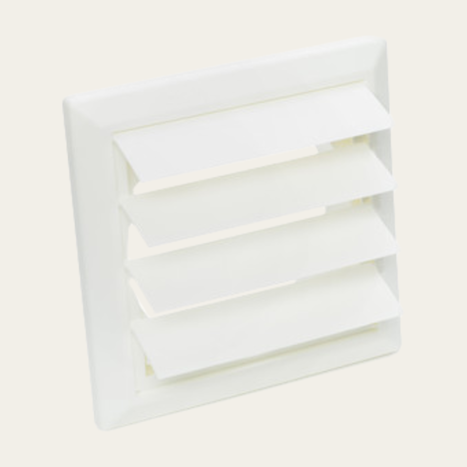 Weather protection grille, white, plastic, ø 150 mm