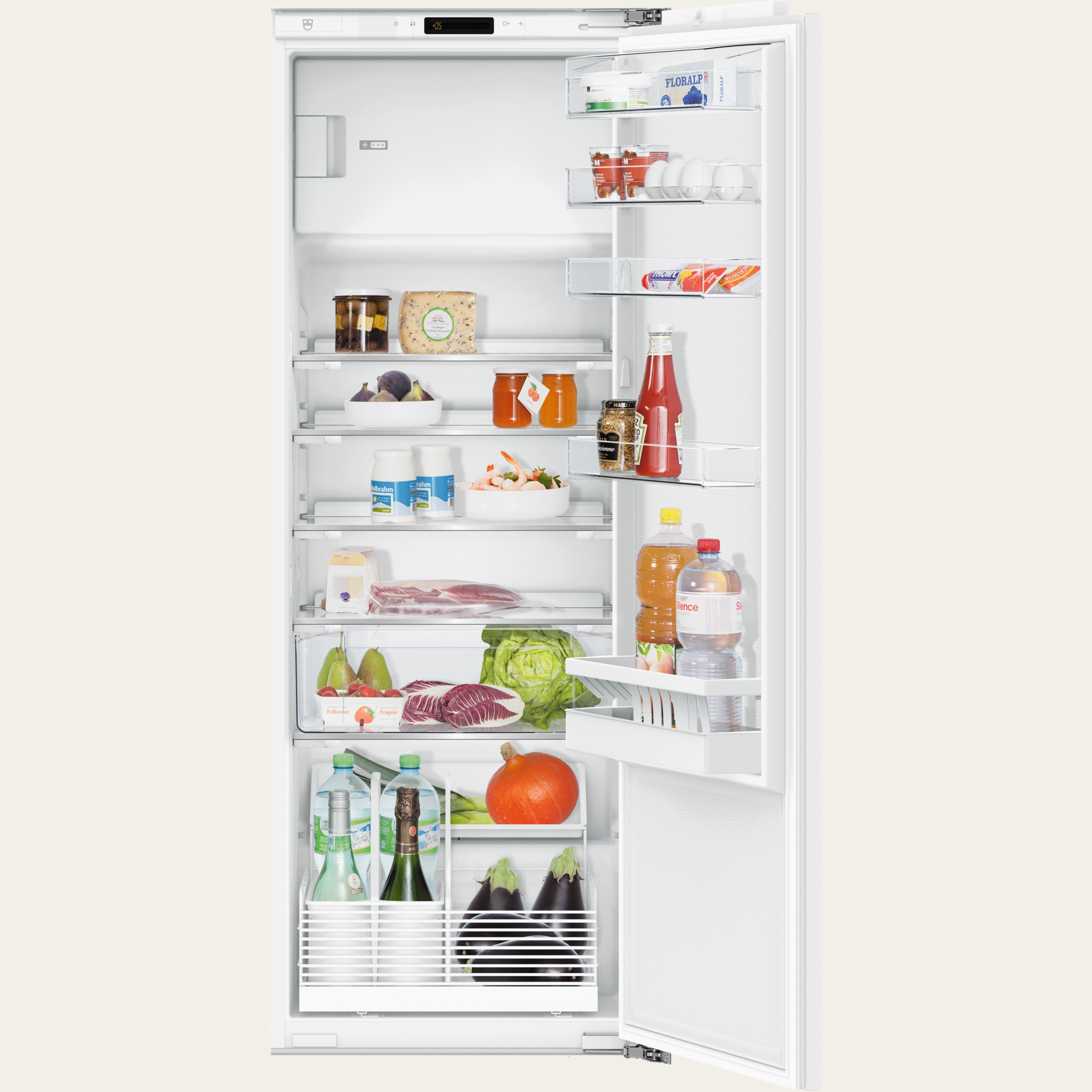 V-ZUG Refrigerator/freezer De Luxe eco, Standard width: 55 cm, Standard height: 152.4 cm, Fully integratable, Door hinge: Right, Energy efficiency rating: E, TouchControl, Bottom box